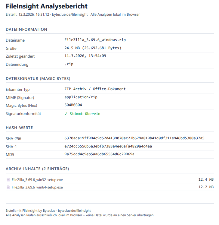 Beispiel Analyse Report